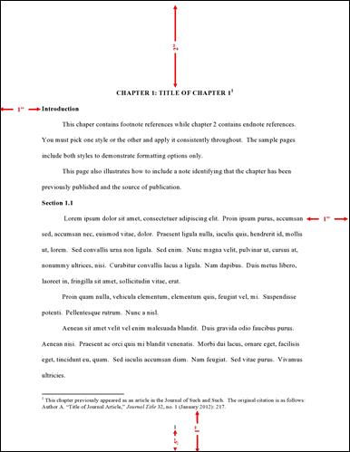 Thesis numbering format