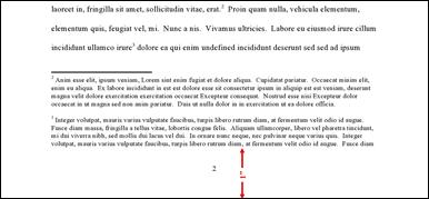 Footnote spacing  with mesaurements described in surrounding text