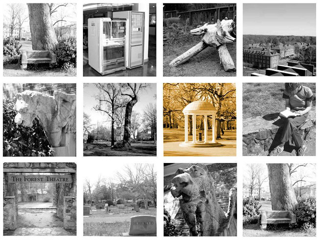Photo Collage of Chapel Hill and Carrboro - Landmarks