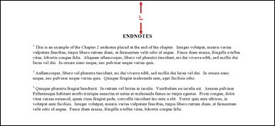 Endnotes with mesaurements described in surrounding text