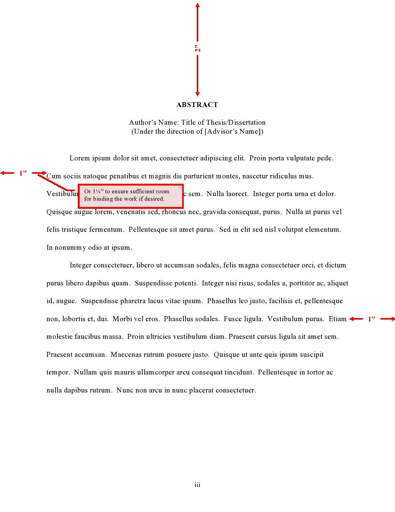 Dissertation abstracts format