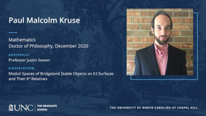 Paul Malcolm Kruse, Mathematics, Doctor of Philosophy, December 2020, Advisors: Professor Justin Sawon, Dissertation: Moduli spaces of Bridgeland stable objects on K3 surfaces and their P3 relatives