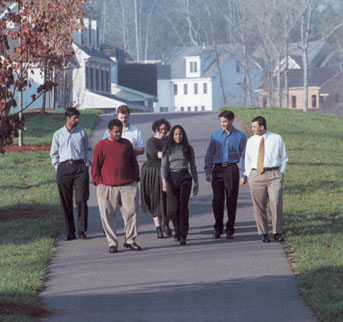 Weiss fellows stroll the paths in Southern Village