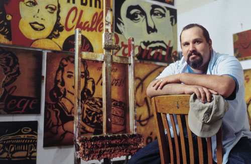 Paul Valadez in his studio