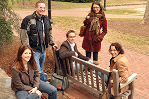 Left to right: Erika Bagley, Ted Gellar-Goad, Matthew Carlson, Natalie Fixmer-Oraiz and Elizabeth Greene