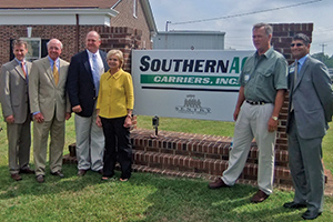 Governor Bev Perdue visited Chowan County to celebrate a new company's move to the area.