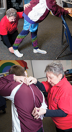 Donna Bainbridge, physical therapist with the Special Olympics, works with athletes to prevent injuries through her now-international program, FUNfitness.