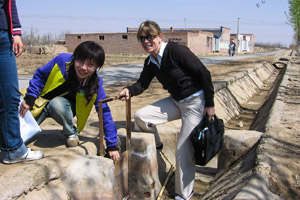 Boyle works with an irrigation research team in Ningxia, China
