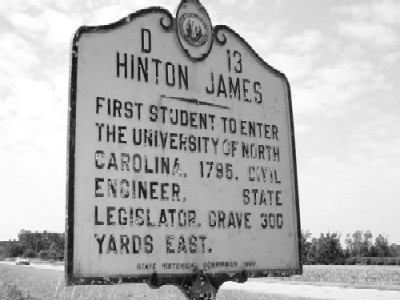 Historical Marker Recognizing Hinton James
