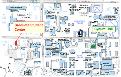 chapel hill campus map Maps And Directions Graduate Student Center Student Life The Graduate School At Unc Chapel Hill chapel hill campus map